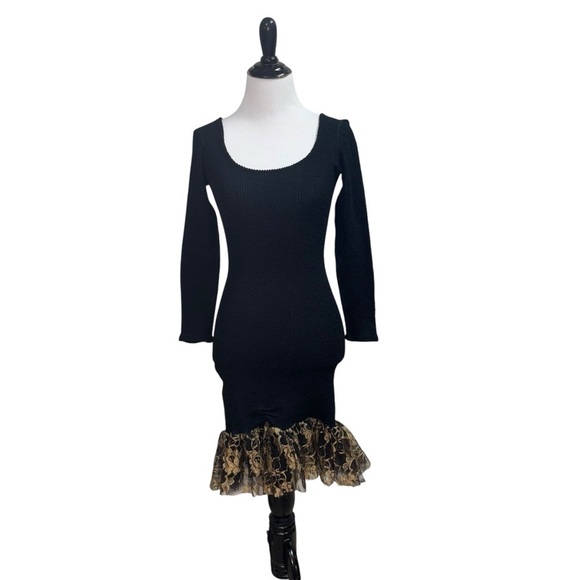 Mellow Mail Women's 1980's Vintage Party Mini Dress Bodycon Lace Back One Size - Picture 1 of 10
